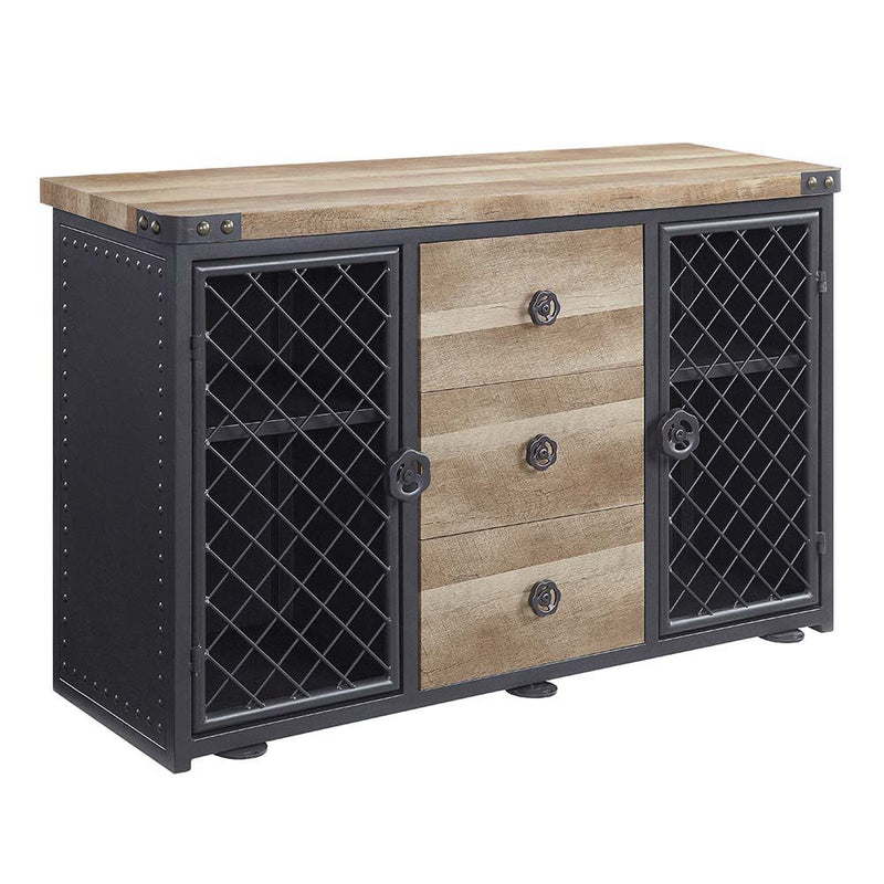 Edina - Server - Oak & Sandy Black - R&R Furniture Gallery (Fountain Valley, CA)