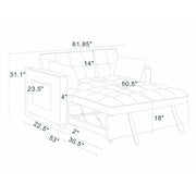 Sienna - Tufted Convertible Sleeper Sofa With Chaise - Gray - R&R Furniture Gallery (Fountain Valley, CA)