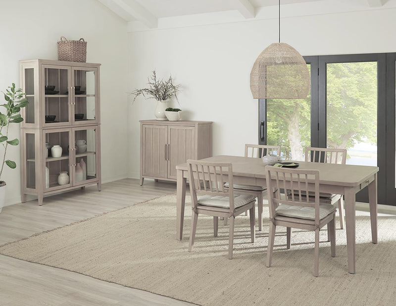 Camden Two Door Two Drawer Bar Cabinet with Stemware Rack and Wine Rack in Chai