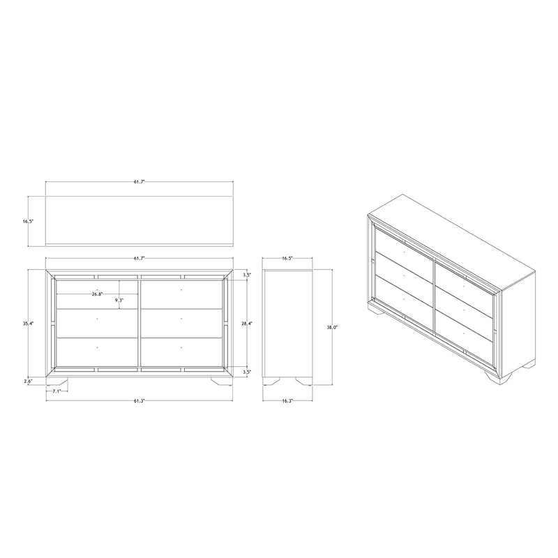 Chloe - Dresser - Gemstone Silver - R&R Furniture Gallery (Fountain Valley, CA)