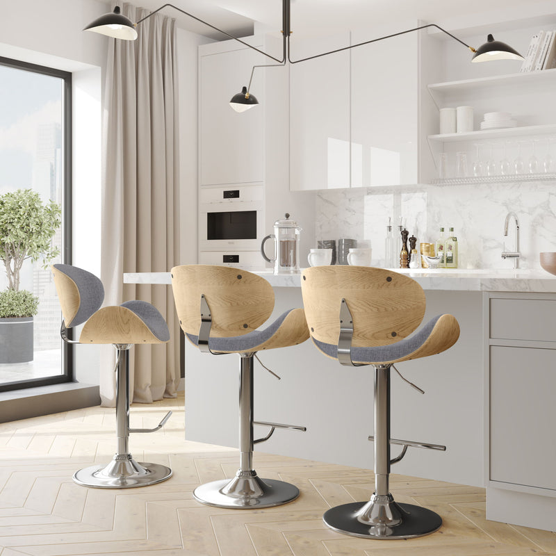 Marana - Handcrafted Bentwood Adjustable Swivel Bar Stool - R&R Furniture Gallery (Fountain Valley, CA)