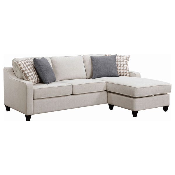 Isla - L-Shaped Sectional Sofa With Pillows - Beige
