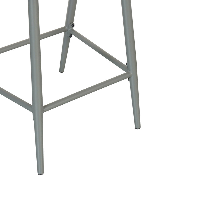 Outdoor Bar Height Metal Frame Counter Stools With Scallop Shaped Backrest & Water Resistant Cushions - R&R Furniture Gallery (Fountain Valley, CA)