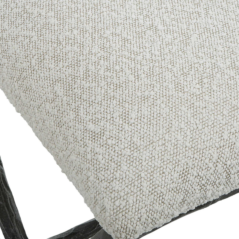 Brisby - Gray Fabric Small Bench