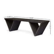Gloaming - Outdoor Bench With Slat Design And Triangular Base - R&R Furniture Gallery (Fountain Valley, CA)