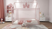 Metal Bed House Bed Frame With Fence - R&R Furniture Gallery (Fountain Valley, CA)