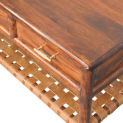 Regency - Woven Console Table With 2 Drawers - Brown - R&R Furniture Gallery (Fountain Valley, CA)
