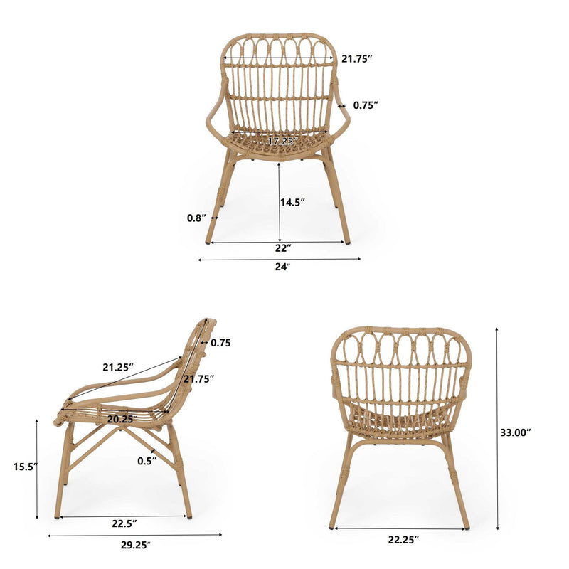 Noble House Monsoon outdoor accent chair with open weave design, featuring a stylish and comfortable seating option for outdoor spaces.