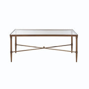 Metal Rectangle Coffee Table With Tempered Glass Top - Bronze - R&R Furniture Gallery (Fountain Valley, CA)