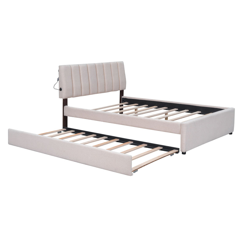 Upholstered Platform Bed With Trundle - R&R Furniture Gallery (Fountain Valley, CA)