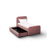 TOV Furniture Briella trundle bed with wooden frame and white finish, featuring a pull-out trundle drawer for extra sleeping space.