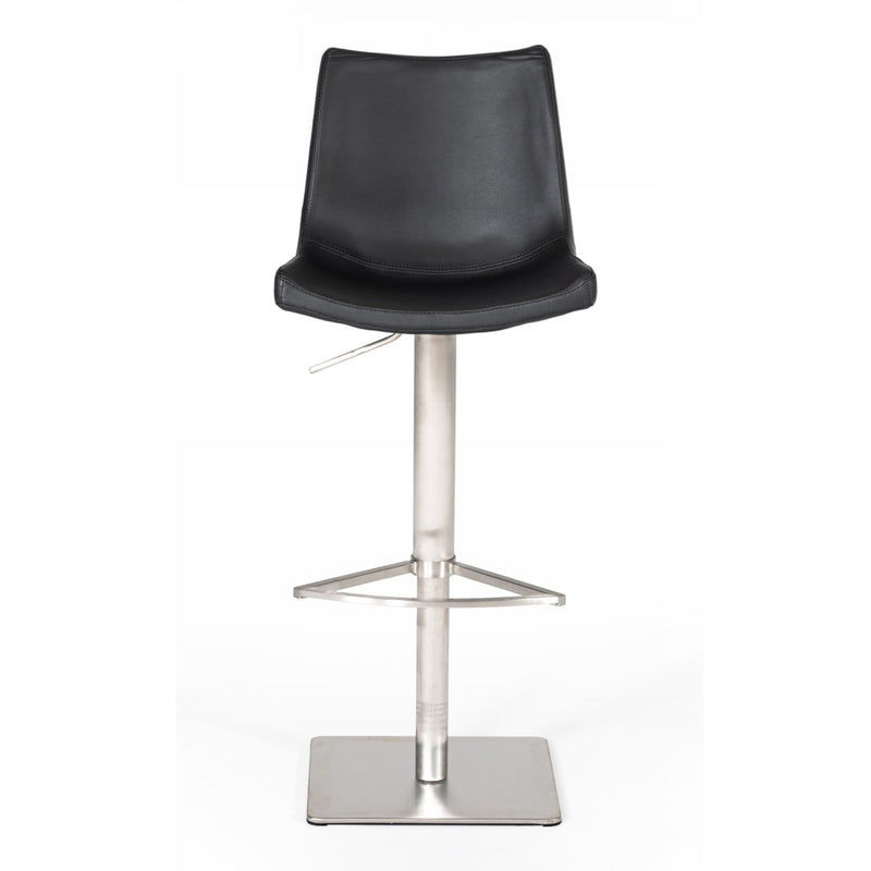 Aaron - Modern Black Eco-Leather Bar Stool — view 5