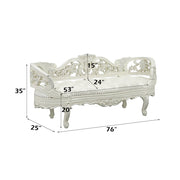 Adara - Bench - Pearl White Synthetic Leather & Antique White - R&R Furniture Gallery (Fountain Valley, CA)