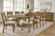 Six-piece dining room set by Signature Design by Ashley featuring a wooden table and matching chairs in a modern style.