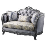 Ariadne - Loveseat With 3 Pillows - Fabric & Platinum - R&R Furniture Gallery (Fountain Valley, CA)