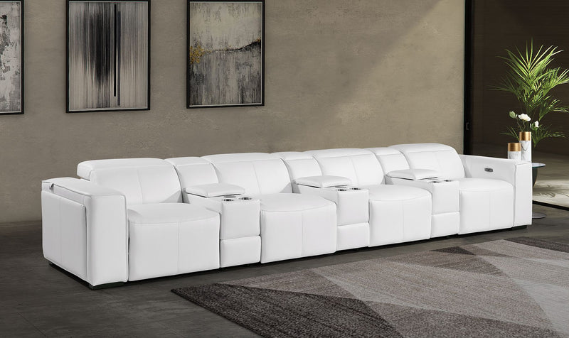 1224 - 7-Piece Modular Power Reclining Sofa In With 4 Power Recliners & Power Headrests - R&R Furniture Gallery (Fountain Valley, CA)