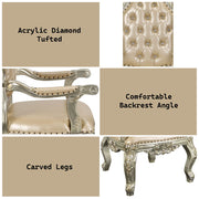 Sorina - Arm Chair (Set of 2) - Synthetic Leather & Antique Gold - R&R Furniture Gallery (Fountain Valley, CA)