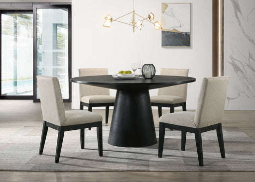 Jasper - Wide Contemporary Round Dining Table Set - R&R Furniture Gallery (Fountain Valley, CA)
