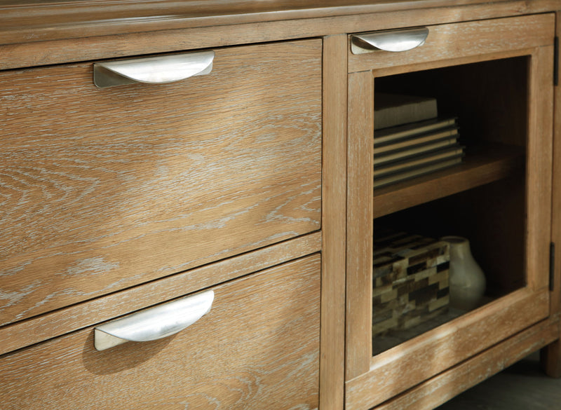 Rencott - Extra Large TV Stand - Light Brown - R&R Furniture Gallery (Fountain Valley, CA)
