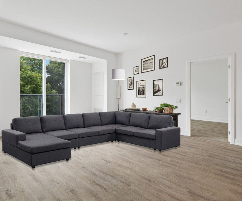 Hayden - 7 Seat Reversible Modular Sectional Sofa Chaise - R&R Furniture Gallery (Fountain Valley, CA)