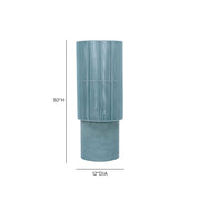 TOV Furniture Mondada concrete floor lamp with cylindrical base and modern design, standing on a wooden floor.