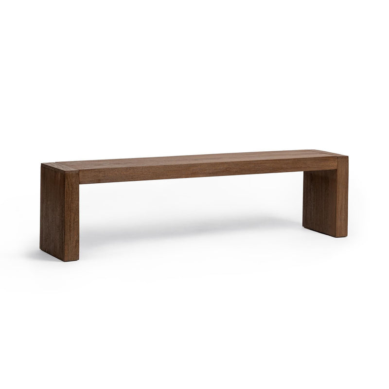 Glendale 64-inch toasted chestnut dining bench by Classic Home showing wooden seat and sturdy legs for kitchen or dining room.