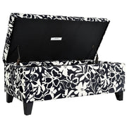 Luxury Storage Ottoman With Floral Patterned Fabric, Soft-Close Hinges, Multi Functional - R&R Furniture Gallery (Fountain Valley, CA)