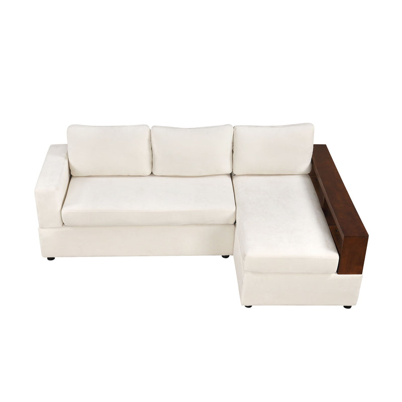 Noble House sectional sofa with upholstered seating and reversible armrests, ideal for modern living room decor.