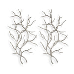 Set of two Pearl Silver silver branch wall decor by Uttermost, featuring elegant metallic leaf designs for modern interior decoration.