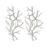 Set of two Pearl Silver silver branch wall decor by Uttermost, featuring elegant metallic leaf designs for modern interior decoration.