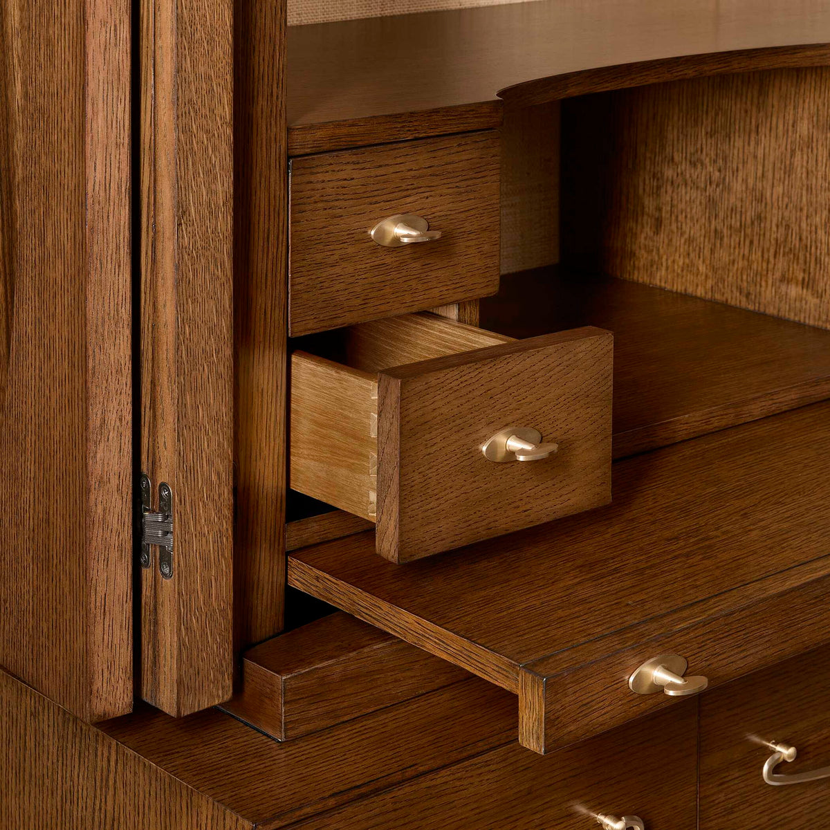 Tiger Eye - Tall Cabinet - Woodtone / Brass