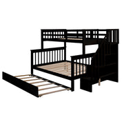 Bunk Bed With Twin Size Trundle, Storage And Guard Rail For Bedroom - R&R Furniture Gallery (Fountain Valley, CA)