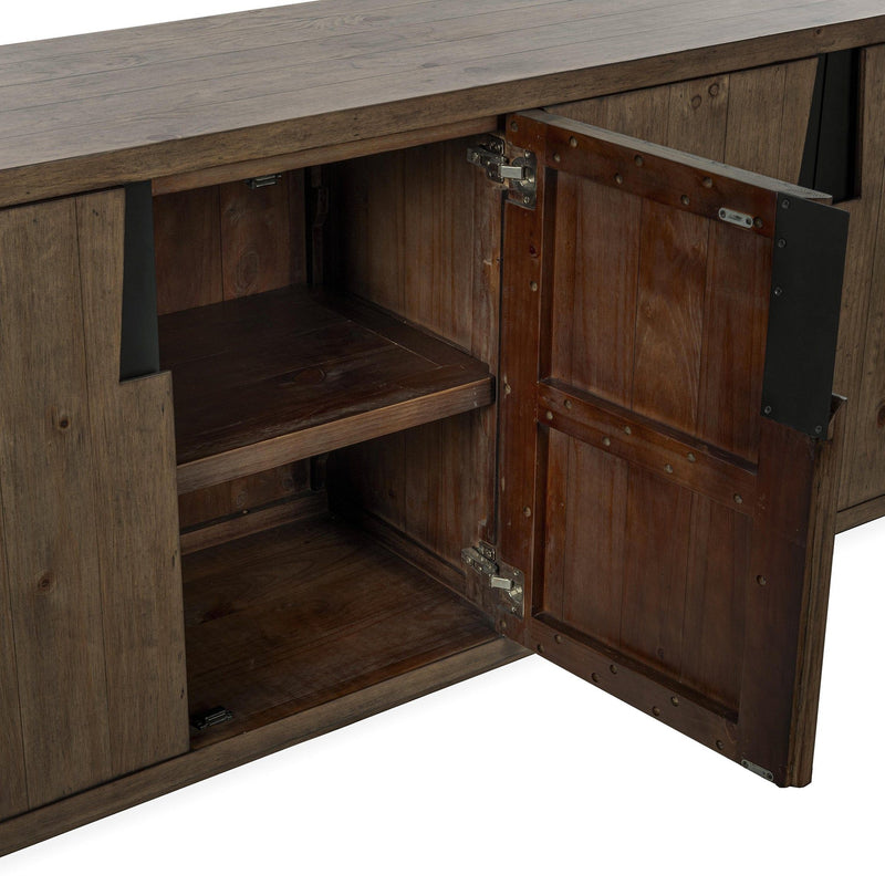 Lyra - 4 Door Buffet - Smoke Brown - R&R Furniture Gallery (Fountain Valley, CA)
