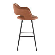 Pair of Lumi Source Margarite contemporary barstools set, featuring sleek modern design with cushioned seats and wooden legs.