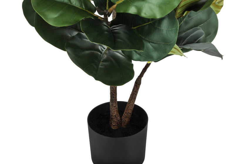 49" Tall, Artificial Plant, Fiddle Tree, Indoor, Faux, Fake, Floor, Greenery, Potted, Real Touch, Decorative - Green / Black - R&R Furniture Gallery (Fountain Valley, CA)