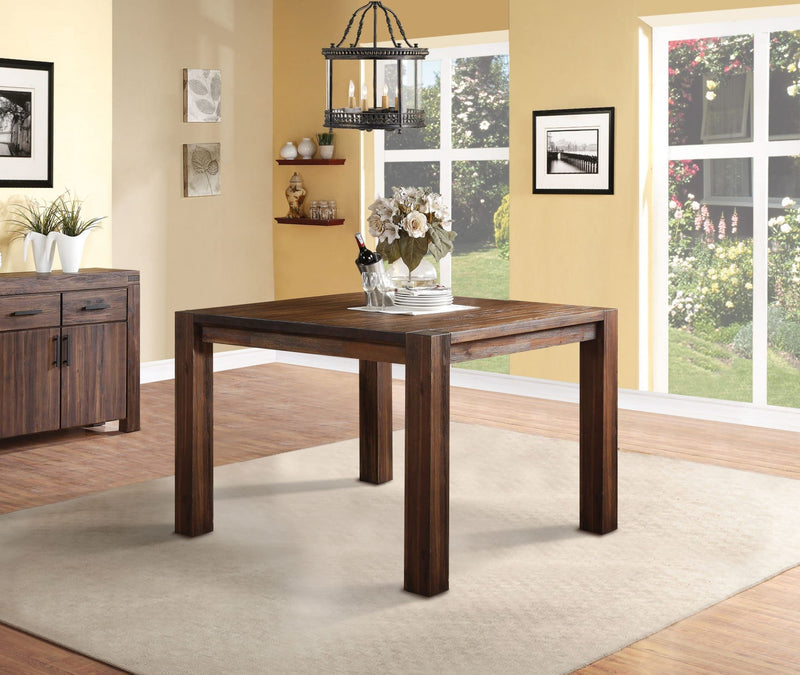 Meadow Solid Wood Square Counter Table in Brick Brown