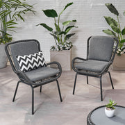 Outdoor Wicker Club Chair With Cushions (Set of 2) - R&R Furniture Gallery (Fountain Valley, CA)