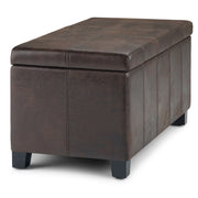Dover - Storage Ottoman Bench - Distressed Brown - R&R Furniture Gallery (Fountain Valley, CA)