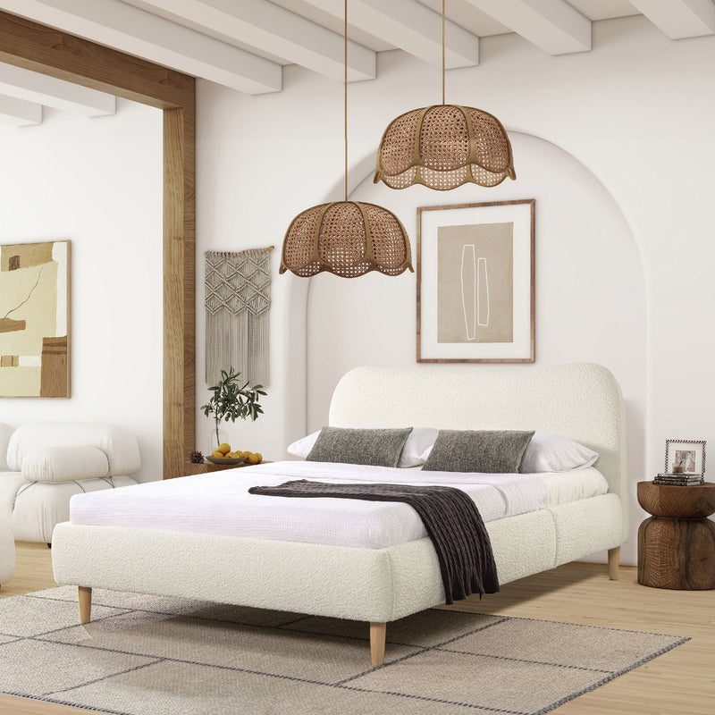 Roman - Curved Headboard Upholstered Platform Bed - R&R Furniture Gallery (Fountain Valley, CA)