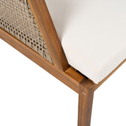 Acacia Wood Patio Furniture Club Chair, Outdoor Wicker Armchair, Deep Seating With Soft Cushions For Porch - Teak / Mix Brown - R&R Furniture Gallery (Fountain Valley, CA)