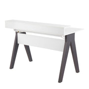 Lumi Source Wishbone contemporary lift top desk in gray and white with sleek modern design and spacious workspace.