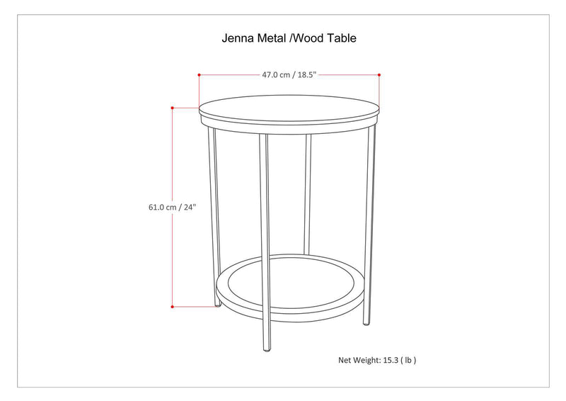 Jenna - Handcrafted Round Side Table - R&R Furniture Gallery (Fountain Valley, CA)