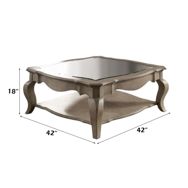 Chelmsford - Coffee Table - Clear Glass & Antique Taupe - R&R Furniture Gallery (Fountain Valley, CA)