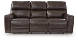 Crossplex - Power Reclining Sofa With Adjustable Headrest - Smoke - R&R Furniture Gallery (Fountain Valley, CA)