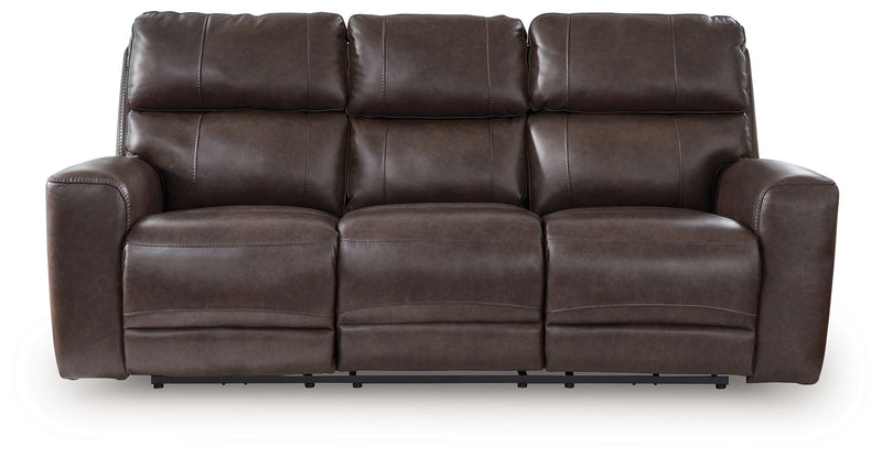 Crossplex - Power Reclining Sofa With Adjustable Headrest - Smoke - R&R Furniture Gallery (Fountain Valley, CA)