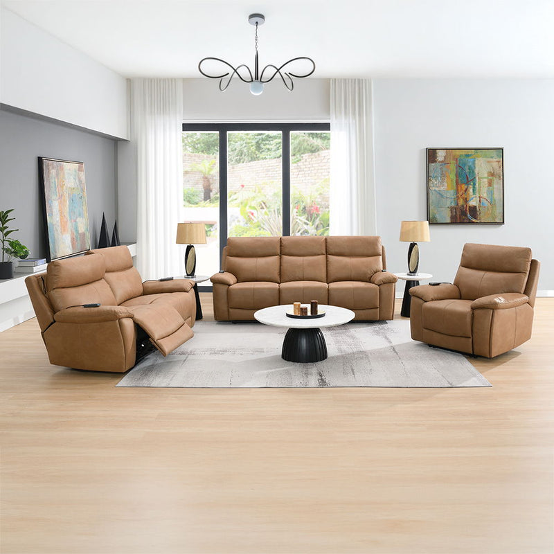 Chavis - Power Motion Recliner With USB & Power Headrest - Brown - R&R Furniture Gallery (Fountain Valley, CA)