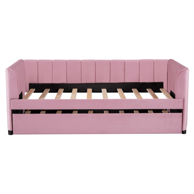 Upholstered Daybed With Ergonomic Design Backrest - R&R Furniture Gallery (Fountain Valley, CA)