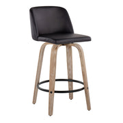 Toriano - Contemporary Fixed-Height Counter Stool & Swivel With Round Footrest (Set of 2) - R&R Furniture Gallery (Fountain Valley, CA)