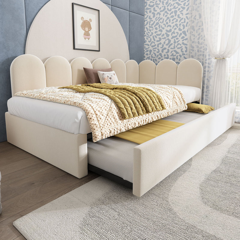 Upholstered Daybed With Metal Slatted Base - R&R Furniture Gallery (Fountain Valley, CA)