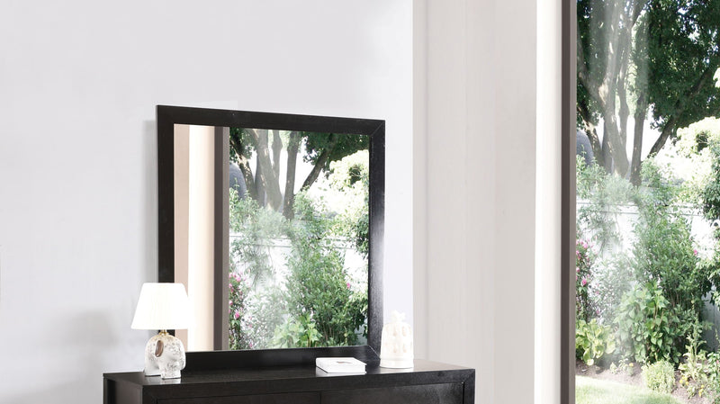 Modern Burlington wall mirror by Glory Furniture featuring a sleek, transitional design with a stylish frame and reflective surface.